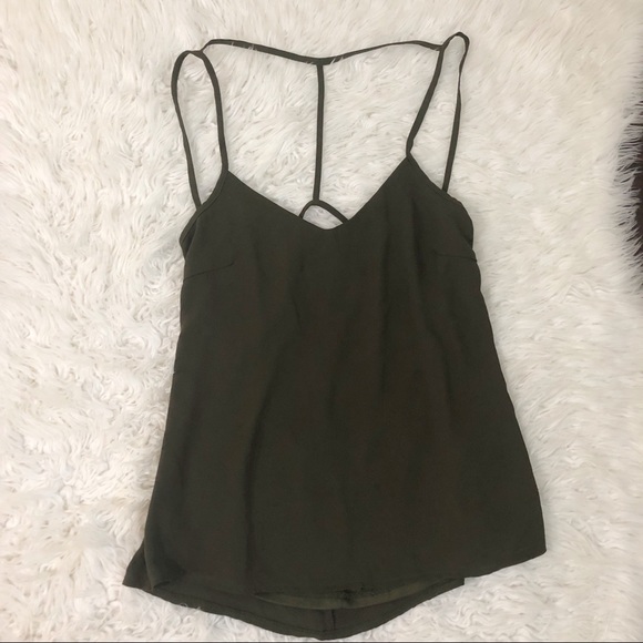 Tobi Tops - 🍋 Tobi Olive Green Low Strappy Back Tank